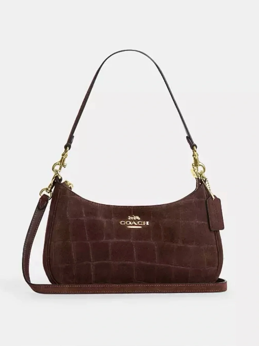 Coach soft Teri Shoulder Bag suede Crossbody handbag purse NWT